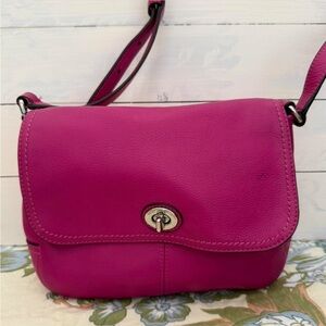 Coach Pink Leather Crossbody Handbag